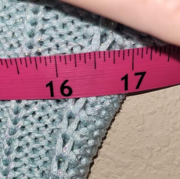 Tribeca Studio Sweater Women‎ M Chunky Seafoam Sparkle Long Sleeve V-neck - Picture 7 of 11